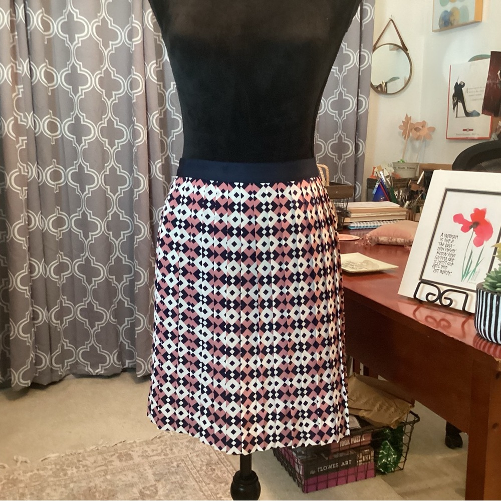 J.Crew 100% Silk Geometric Skirt